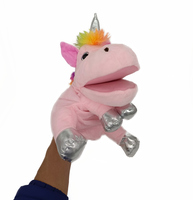 Nouvelle licorne jouets en peluche enfants créatifs interactif bouche ouverte marionnette à main mignon enfants ventriloque poupées