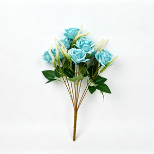 Prix d'usine – Bouquet de roses artificielles en soie à 10 tiges, effet peinture à l'huile, petit buisson floral réaliste pour la décoration de la maison, du bureau ou du bureau de travail - Product Image 5