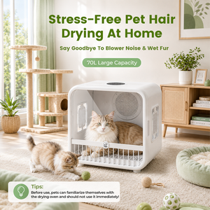 Gabinete de Secado para Mascotas de 70L, Caja Secadora para Gatos con Circulación de 360°, Cuidado con Iones Negativos, Protección Contra Sobrecalentamiento para Gatos y Cachorros - Product Image 5