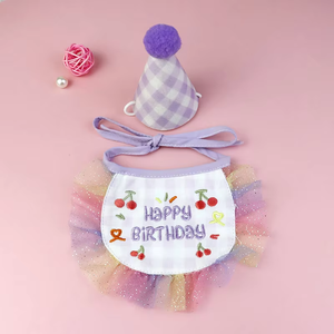 قبعة صغيرة تزيين كعكة عيد الميلاد زينة زينة زينة كلب القط عيد ميلاد باندانا وشاح مع قبعة لطيفة - Product Image 4