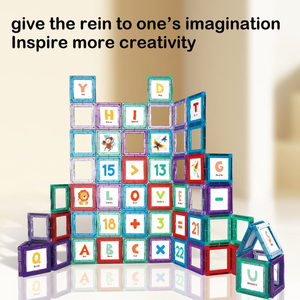 Bloques de Construcción Magnéticos de Plástico Estilo Matemático, Juego de Construcción de Azulejos Magnéticos para Niños, Desarrollo de la <span class=keywords><strong>Inteligencia</strong></span> - Product Image 2