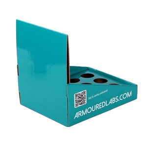 Caja de exhibición de mostrador PDQ reciclable con logotipo personalizado, estante giratorio moderno para mesa de cosméticos, papel de cartón con incrustaciones de agujeros - Product Image 5