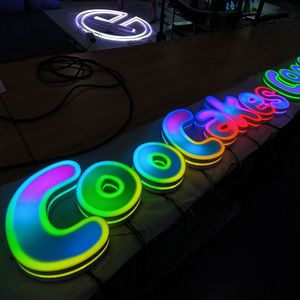 שלט לד RGB בהתאמה אישית, שלט אותיות לד מוארות, שלט צבעוני, לוגו תלת מימד, שלט אותיות לד עם מסגרת, שלט אותיות תלת מימד עם תאורת לד - Product Image 4