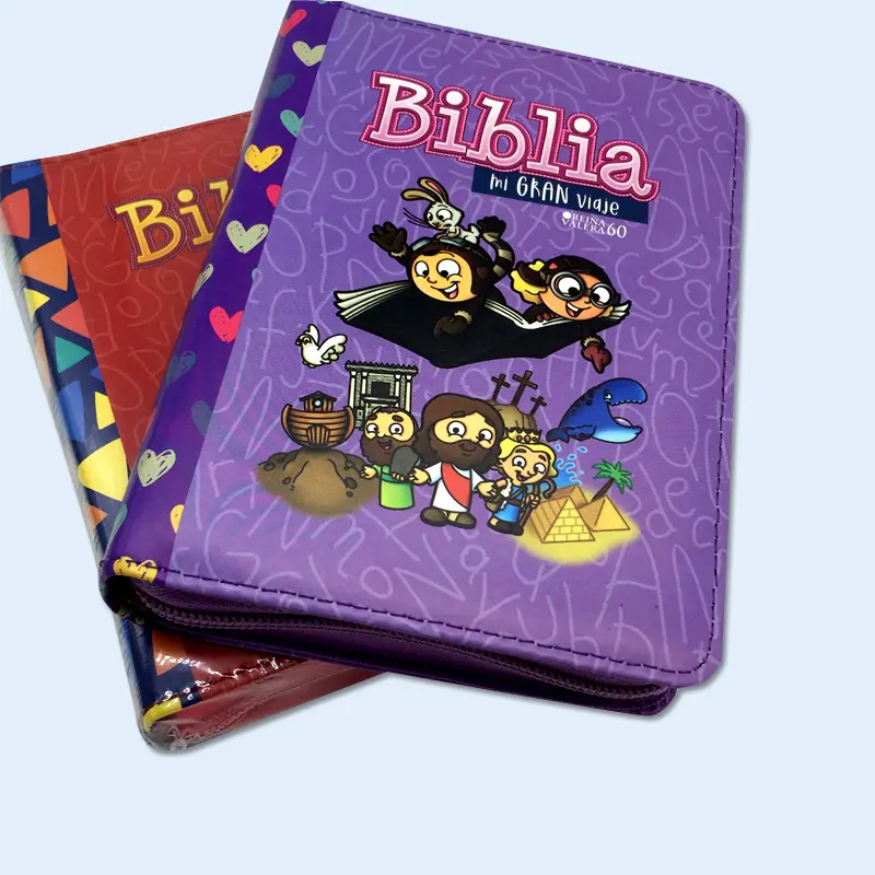 2022 Neues Design Kinder bibel & Kinder bunte Bibel Drucks ervice PU Lederbezug