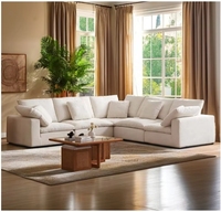 Union Win Mobilier moderne en tissu convertible en agneau Canapé à compression modulaire Lit d'angle en mousse à mémoire de forme Éponge sans cadre pour vivre