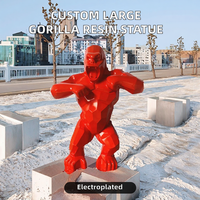 Statue de gorille sur mesure Shushin, grande taille, sculpture en résine électroplaquée, décoration de parc et de jardin, objet d'art tendance, cadeau d'affaires