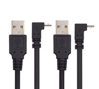 Kabel Data & Pengisian Daya USB 2.0 Tipe-A ke Micro USB 2.0 Tipe 5Pin Sudut 90 Derajat (Atas & Bawah) 480Mbps untuk Ponsel, Tablet, Komputer