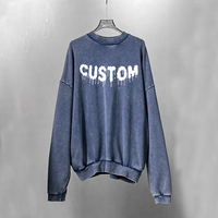 2025 nouveau sweat surdimensionné pour hommes 430G 100% coton français éponge col montant lavage Batik rétro poches cachées sweats pour hommes