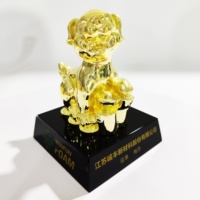 Trophée en forme d'animal de flamme de verre fabriqué à la main Trophées de base en cristal de bois personnalisés Trophées et récompenses pour chiens de coupe