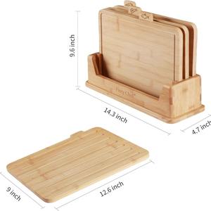 Set papan potong bambu, blok potong kayu ramah lingkungan untuk klasifikasi makanan dapat dilipat untuk pernikahan - Product Image 3