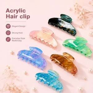 Lightweight Design Crystal Clear Acrylic Hair <b>Clip</b> with Strong <b>Spring</b> Grip Hair Claw for Smooth Everyday Hair Styling - Product Image 3