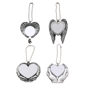 DIY Design Pet Paw <span class=keywords><strong>Tag</strong></span> Logo Personnalisé Amour dans les Mains Aile Pendentifs Suspendus Sublimation Forever in My Heart Car Hanger - Product Image 1
