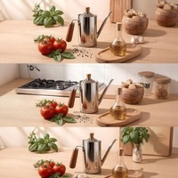 Cafetière à filtre manuelle en acier inoxydable avec poignée en bois, équipement à café pour la maison, acier inoxydable 304