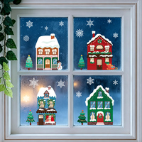 Autocollant de Noël statique pour fenêtre, électrostatique, double face, réutilisable, décoration de maison, autocollant détachable