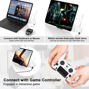 เครื่องอ่านการ์ด SD สำหรับ iPhone iPad, อะแดปเตอร์ USB L เป็น USB 5-in-1 พร้อมตัวอ่านการ์ด SD/TF, อะแดปเตอร์ USB 3.0, เครื่องอ่านเมมโมรี่การ์ด - Product Image 6