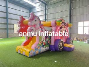 La Casa de rebote de la princesa más popular con toboganes y una piscina, con un <span class=keywords><strong>castillo</strong></span> de salto con temática de unicornios. - Product Image 2