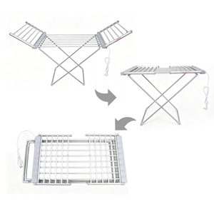 Tendedero Metálico Eléctrico Plegable con Alas para Secado en el Suelo, Multifuncional para el Hogar - Product Image 5