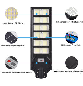 800W 1000W 1200W All-in-one waterdichte buiten solar straatlamp met radarsensor en afstandsbediening - Product Image 4