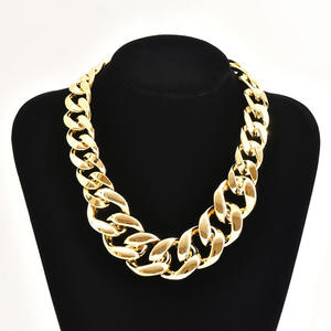 سلسلة قلادة مكتنزة من الأكريليك BS ، سلسلة ربط كوبية من الراتنج الأكريليك المجوف ، مجوهرات للنساء - Product Image 6