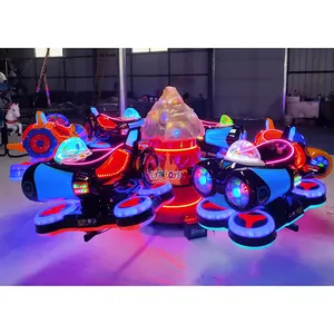Nave espacial passeio musical carrossel plástico Merry Go redondo moeda operado Kiddie passeios carrossel