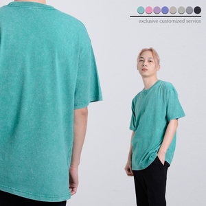 เสื้อยืดผู้ชายทรงหลวมสไตล์วินเทจ ผ้าคอตตอน 100% คุณภาพสูง หนัก 240 กรัม ซักย้อมสีแบบแอซิดวอช  แบบเรียบ  สำหรับทำบาติก  แบบเปล่าสำหรับสกรีนลาย - Product Image 3