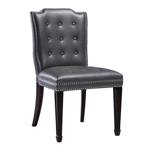 DC-587 de chaise de salle à manger de meubles de restaurant d'hôtel de bonne qualité en <span class=keywords><strong>cuir</strong></span> véritable de couleur noire - Product Image 1