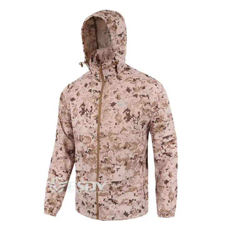 Desert Camo Thin Summer Tactical Sunproof Jacket Outdoor Sun Protective Coat