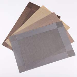 Hittebestendige Pvc Placemat En Coaster Keuken Accessoires Gemakkelijk Schoon Te Maken Placemat Slip Bestendige Vierkante Geweven Eettafel Mat - Product Image 1