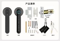 Cerraduras Inteligentes Digitales de Calidad para Puertas de Madera, Cerradura con Huella Dactilar, Impermeable, para Exteriores, Desbloqueo Remoto Tuya BLE, Cerraduras Inteligentes