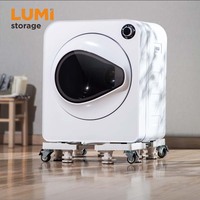 Support mobile réglable en largeur pour machine à laver WMS08-4 avec roulettes verrouillables et pieds de nivellement pour sèche-linge et réfrigérateur