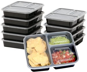 Contenedores de Alimentos <span class=keywords><strong>para</strong></span> Restaurantes con Compartimentos, Desechables, de Plástico PP, <span class=keywords><strong>para</strong></span> Llevar, con Tapa, Libres de BPA, Aptos <span class=keywords><strong>para</strong></span> Microondas, Diseño con Compartimentos - Product Image 2