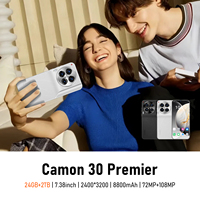 Tecno Camon 30 Premier Android 14.0 7,38 pouces 16 Go+512 Go 8800 mAh 108 MP CDMA/GSM/LTE Smartphone 5G espagnol