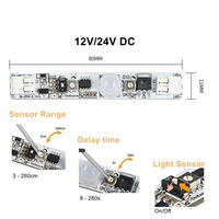 Circuit imprimé (PCB) pour éclairage LED sans soudure DC12V 24V avec variateur tactile, capteur de mouvement PIR et variateur IR à détection de mouvement des mains