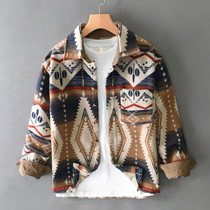 2025 Vintage Western Aztec Style Indien Hommes Vestes Épaissie À Manches Longues Outwear pour le Printemps Automne En Gros - Product Image 2