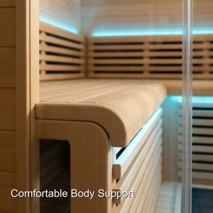 Cabine de sauna style <span class=keywords><strong>nordique</strong></span> avec poêle Harvia et pierres de lave pour une thérapie thermique authentique - Product Image 3