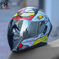 HNJ Fashion Large Ghost Face Casque de moto pour hommes femmes Coque ABS à dégagement rapide pour toutes les saisons