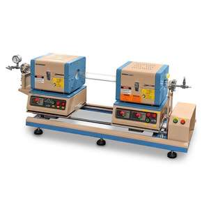 Four tubulaire coulissant double 1200C avec 2 tubes et brides pour <span class=keywords><strong>PECVD</strong></span> - Product Image 1