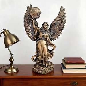 Statue de l'archange Metatron en résine Polystone, figurine en bronze coulé à froid, ange sacré de la géométrie sacrée et décoration spirituelle pour la maison - Product Image 4