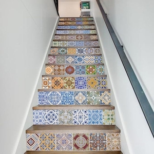 Autocollants personnalisés en PVC pour marches d'<span class=keywords><strong>escalier</strong></span>, adhésifs, imperméables, résistants aux déchirures, écologiques, pour la décoration intérieure, imitation marches - Product Image 2