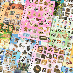 30 hojas/paquete Yanbian, libro de pegatinas encuadernadas en bobina, lindo patrón de Mascota, gato, perro, materiales para decoración de cuaderno - Product Image 1