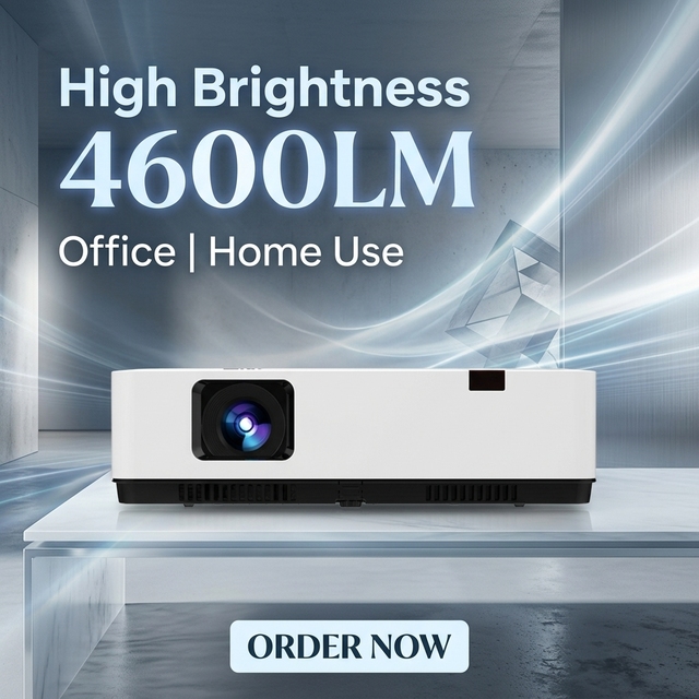 Advertise Indoor Digital LCD 4600 Lumens 3D Ready 4K Smart Classroom Interactive Projector for Home & Business Use Portable