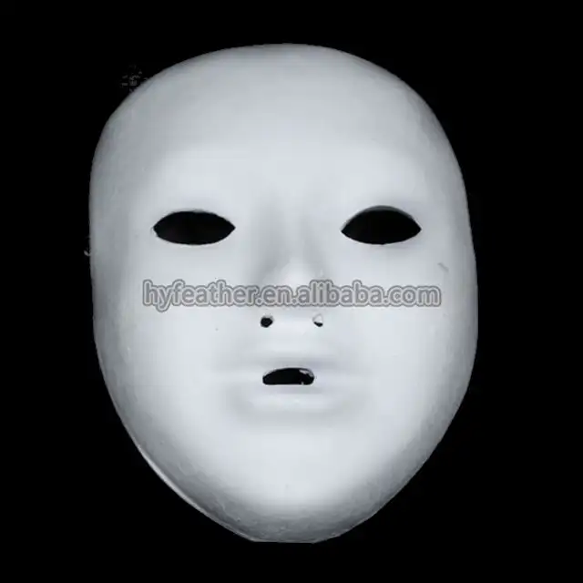 China Wholesale hot selling Series Halloween Decoration White Mask Paper Face Mask for party