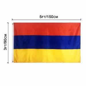ขายส่ง3X5โพลีเอสเตอร์อาร์เมเนียธงประจำชาติที่กำหนดเองซาตินผ้าไหมพิมพ์โปรโมชั่นกลางแจ้ง3x5ft ประเทศแบนเนอร์อาร์เมเนียธง - Product Image 1