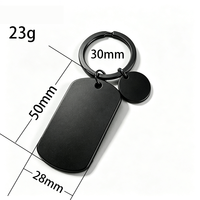 Porte-clés double étiquette en acier inoxydable sablé Ywyougang, avec plaque d'identification et breloque ronde vierge pour gravure laser DIY, cadeau