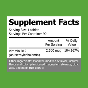 Tabletas de Vitamina B12 en Oferta, Apoyan Niveles Saludables de Energía, Mantienen los Niveles de Energía, Promueven la Salud Cerebral - Product Image 2