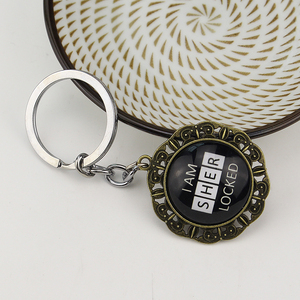 Nuevo Diseño, Llavero Redondo Negro con la Frase 'I AM SHER LOCKED' del Programa de TV 'Sherlock <span class=keywords><strong>Holmes</strong></span>', para Fans - Product Image 3