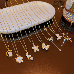 Hochwertige 18k Vergoldete Edelstahl-Herz-Zirkon-Anhänger-Halskette Modeschmuck Damen Kubanische Kette Party-Geschenk - Product Image 1