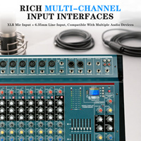 ELM DN1233 350W Mixeur audio professionnel 12 canaux avec interface USB, contrôleur et amplificateur audio
