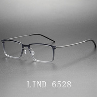 Monture de lunettes en nylon sans vis Linde, design carré rétro, tendance, en titane pur, ultra-légère, 6g, pliable, pour la lecture, unisexe