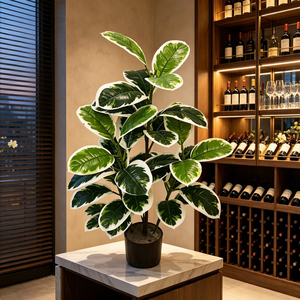 Articoli Decorativi Sempreverdi, <span class=keywords><strong>Albero</strong></span> Artificiale di <span class=keywords><strong>Ficus</strong></span> <span class=keywords><strong>Elastica</strong></span>, Pianta Artificiale in Plastica, Decorazioni Floreali per Matrimoni, Casa, Hotel, Bar - Product Image 2